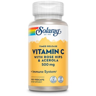 Solaray Vitamin C With Rosehip & Acerola 500mg Vegetarian Capsules, Pack of 100's