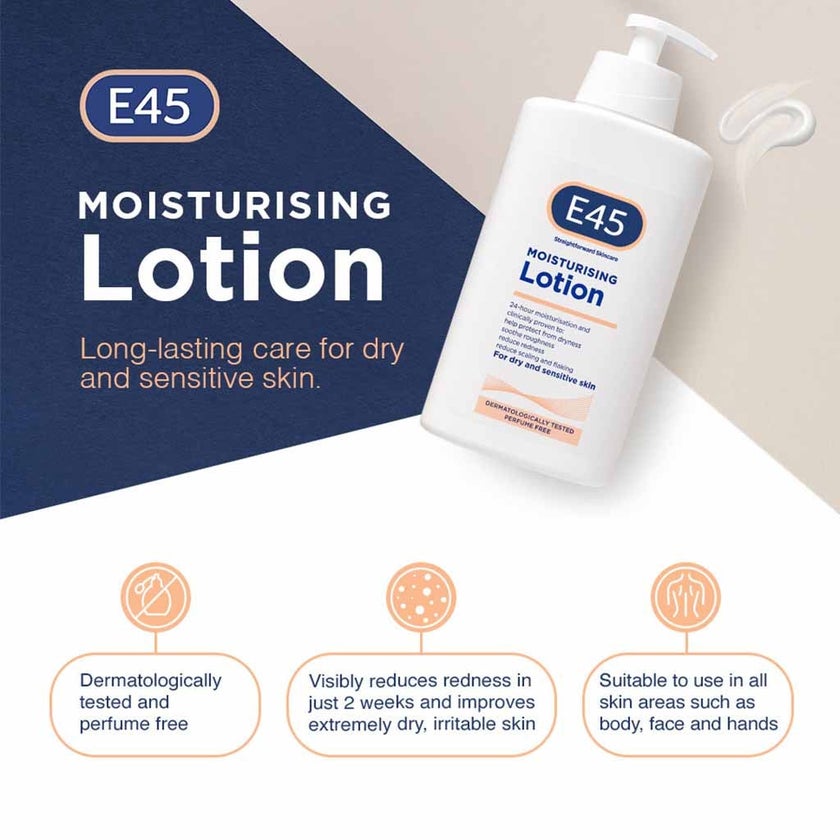 E45 Moisturizing Body Lotion For Dry & Sensitive Skin 500ml