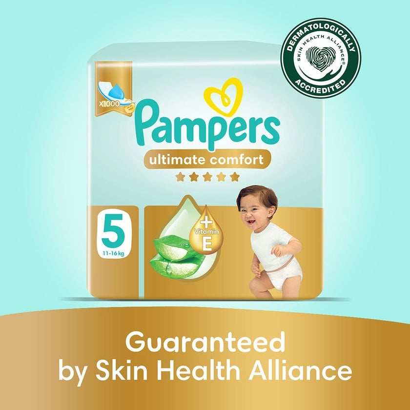 Pampers Ultimate Comfort Size 5, 11-16kg Baby Diapers, Pack of 46's