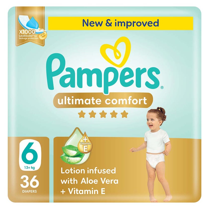 Pampers Ultimate Comfort Size 6, 13+kg Baby Diapers, Pack of 36's