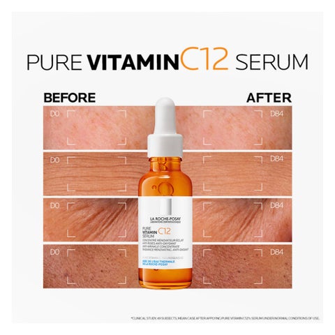 La Roche-Posay 12% Pure Vitamin C Serum, Anti-Aging - 30ml