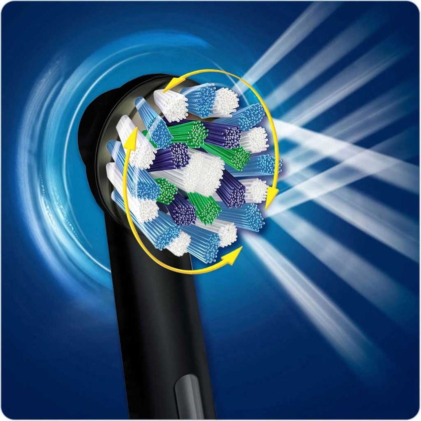 Oral B Cross Action Black Edition Rechargeable Electric Toothbrush Heads, Pack of 2's