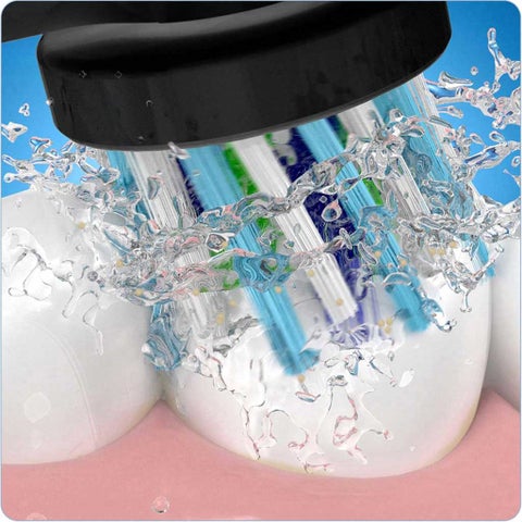 Oral B Cross Action Black Edition Rechargeable Electric Toothbrush Heads, Pack of 2's