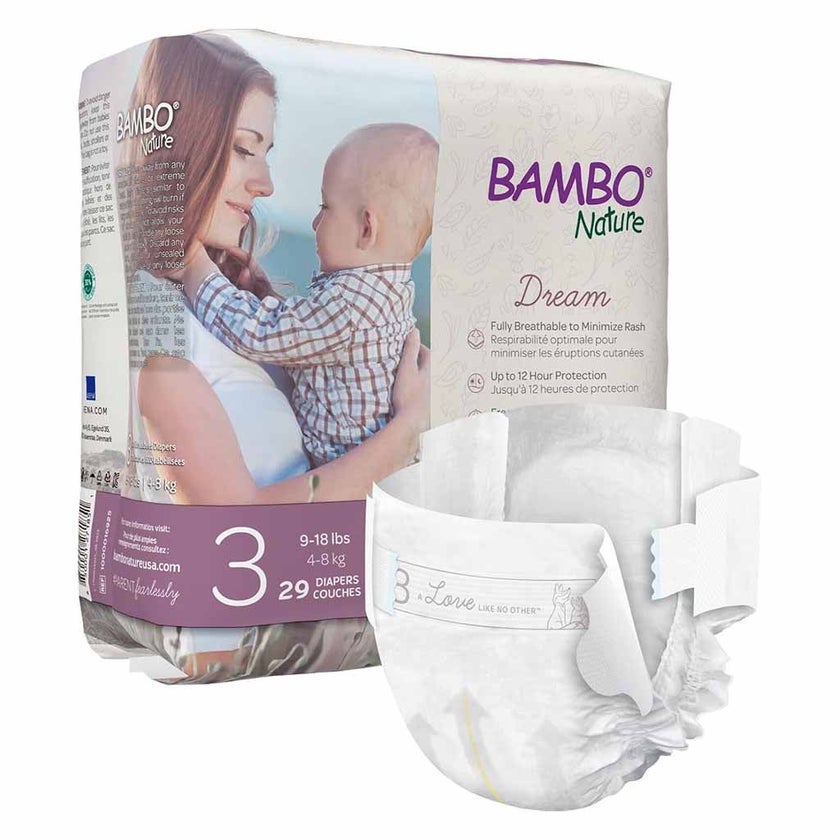 Bambo Nature Dream Size 3, 4-8kg Eco-Friendly Baby Diapers, Pack of 29's