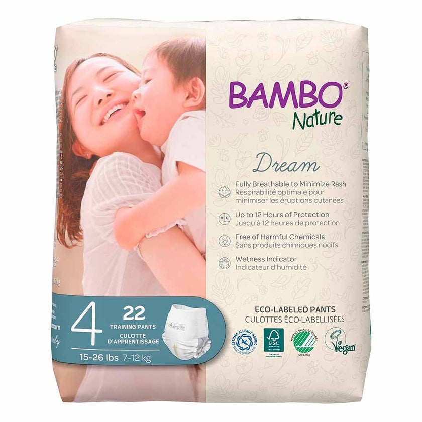 Bambo Nature Dream Size 4, 7-12kg Eco-Friendly Training Pants, Pack of 22's
