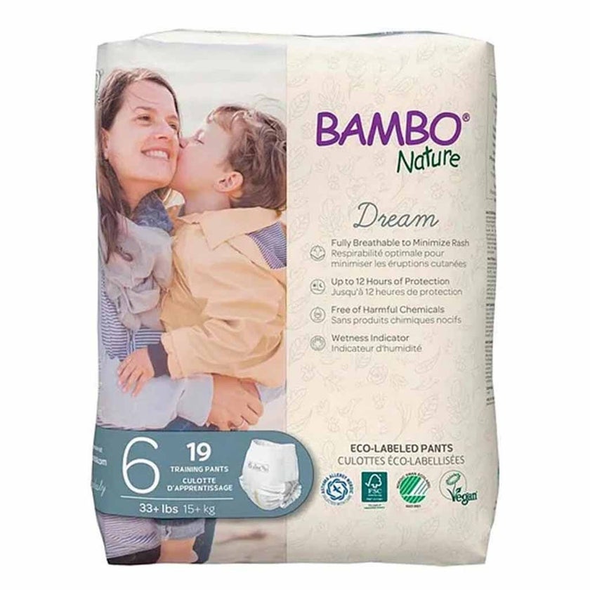 Bambo Nature Dream Size 6, 15+kg Eco-Friendly Training Pants, Pack of 19's