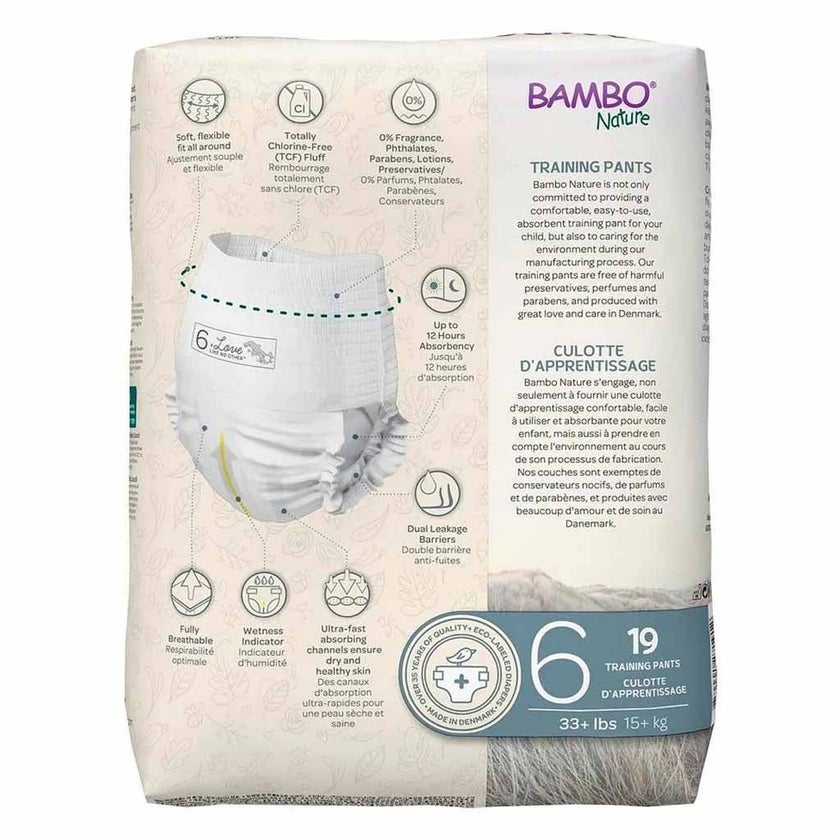 Bambo Nature Dream Size 6, 15+kg Eco-Friendly Training Pants, Pack of 19's