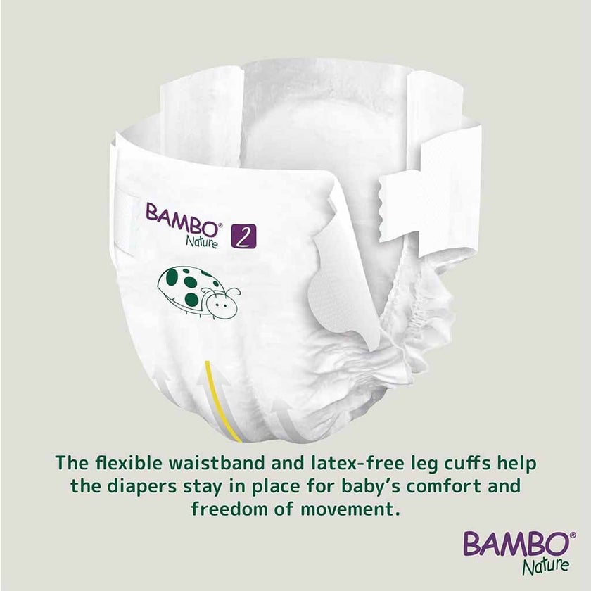 Bambo Nature Size 3, 4-8kg Eco-Friendly Baby Diapers, Pack of 52's