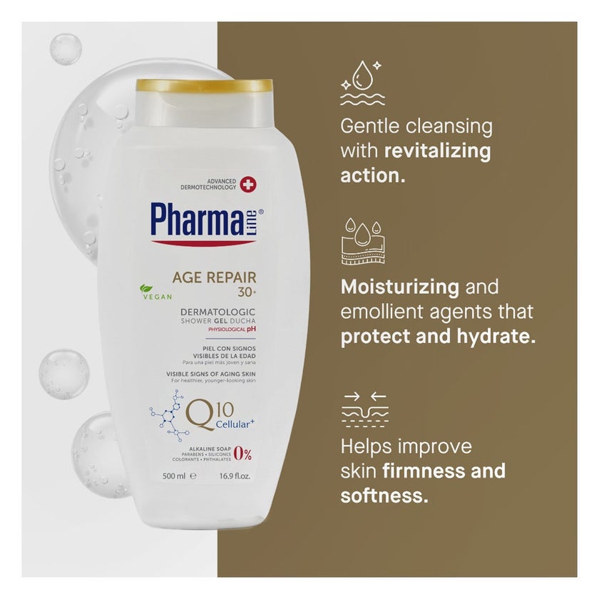 Pharmaline Age Repair With Q10 Cellular+ Dermatologic Shower Gel 500ml