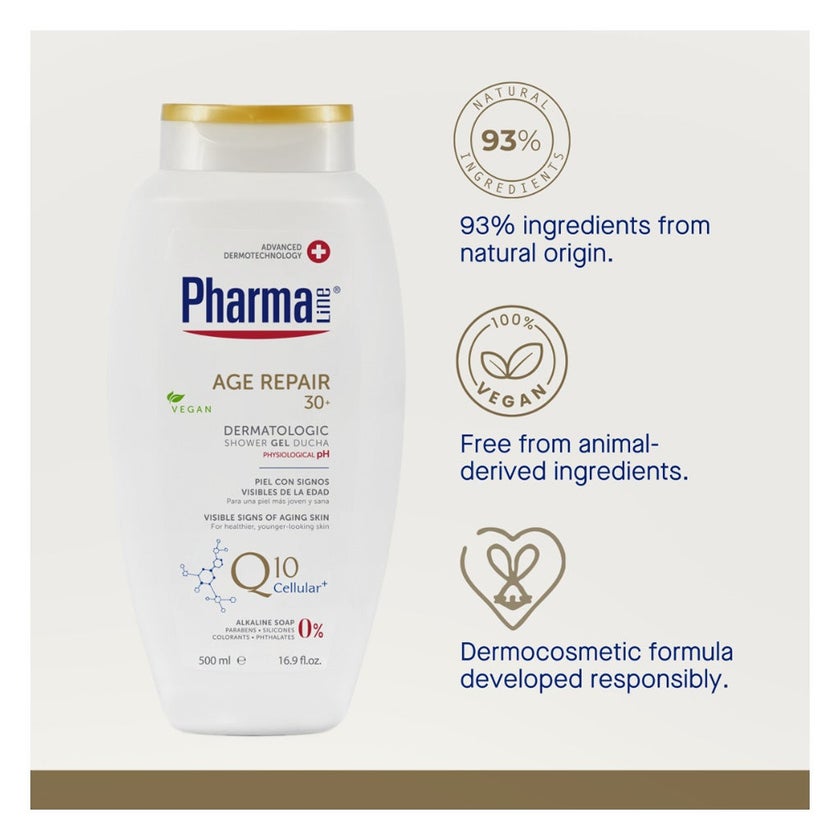 Pharmaline Age Repair With Q10 Cellular+ Dermatologic Shower Gel 500ml