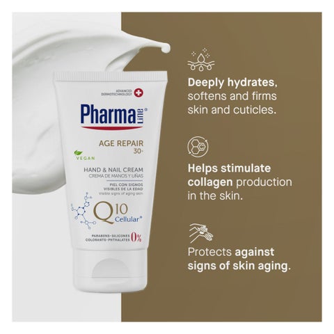 Pharmaline Age Repair 30+ With Q10 Cellular+ Hand & Nail Cream 75ml
