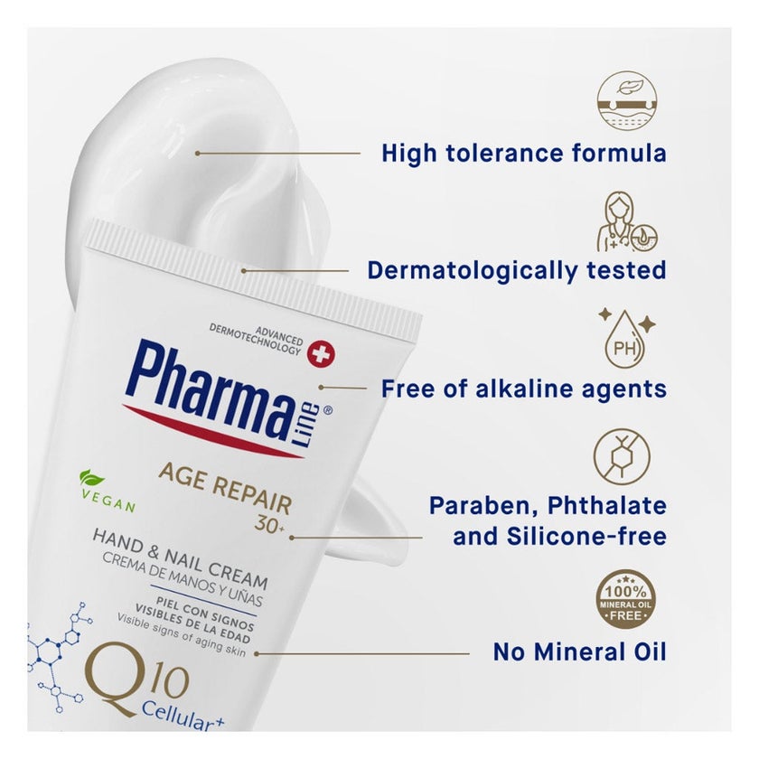 Pharmaline Age Repair 30+ With Q10 Cellular+ Hand & Nail Cream 75ml