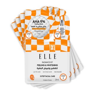 Elle Radiance Kit Peeling & Whitening Face Sheet Mask 21ml, Pack of 4’s