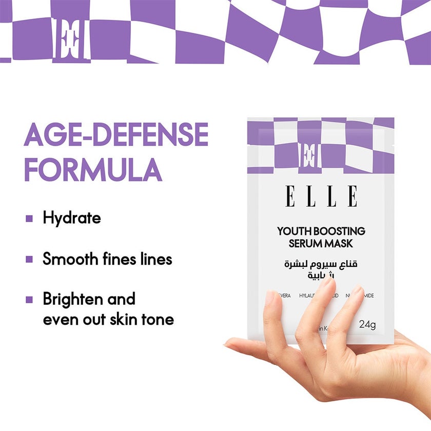 Elle Youth Boosting Serum Face Sheet Mask 24g, Pack of 4’s