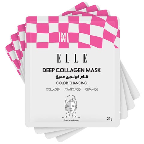 Elle Deep Collagen Color Changing Face Sheet Mask 23g - 4 Masks