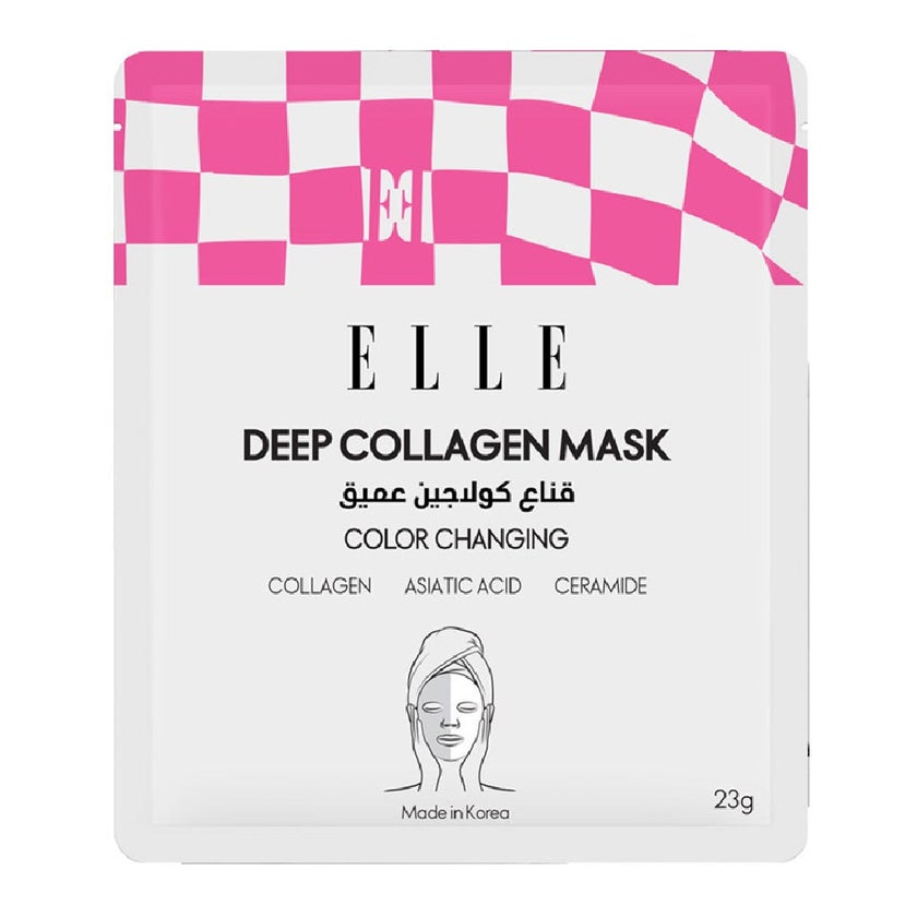 Elle Deep Collagen Color Changing Face Sheet Mask 23g, Pack of 4’s