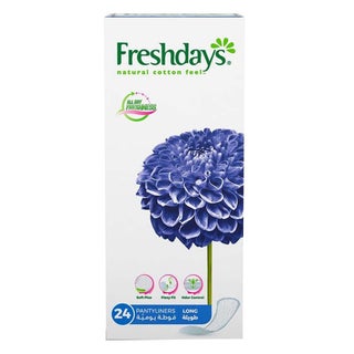 Freshdays Natural Cotton Feel Long Pantyliners, Pack of 24's