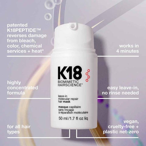 K18 Biometric Hair Science Molecular Repair Hair Mask - 2 x 50ml