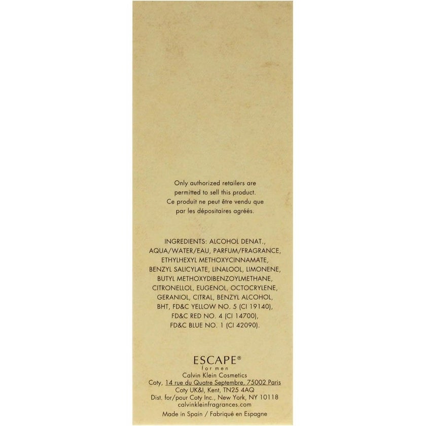 Calvin Klein Escape Eau De Toilette For Men 100ml