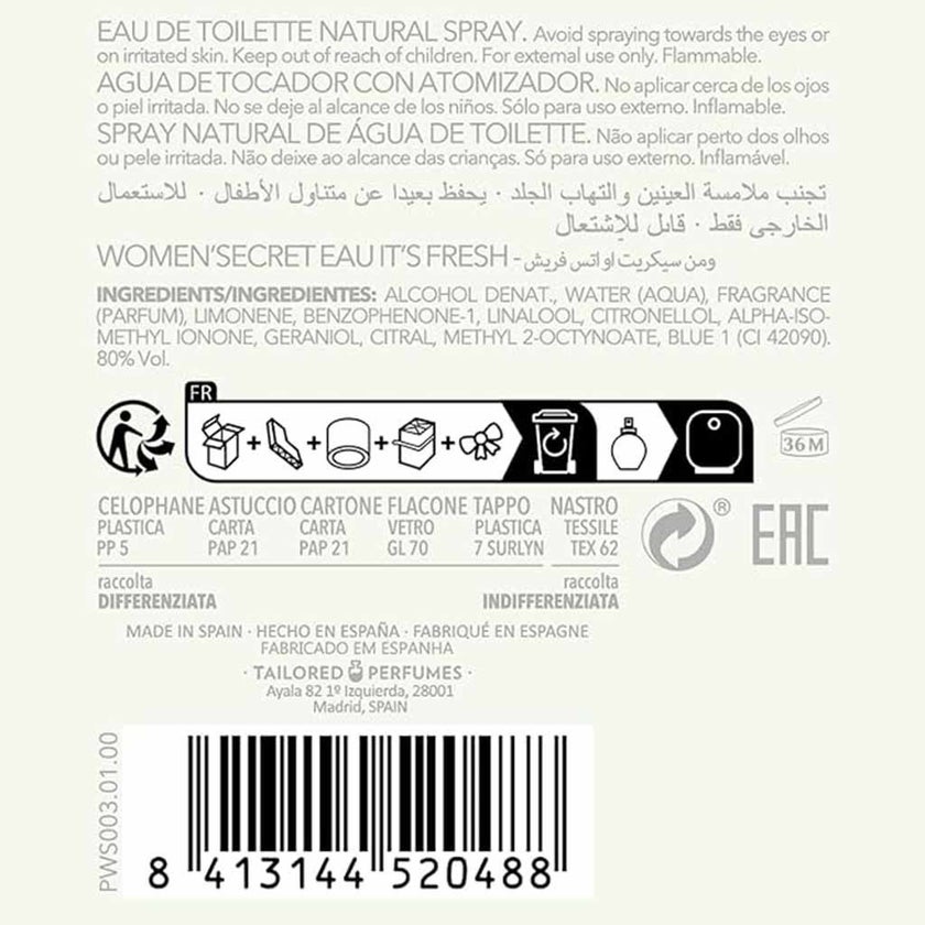 Women'secret Eau It's Fresh Eau De Toilette For Women 30ml 