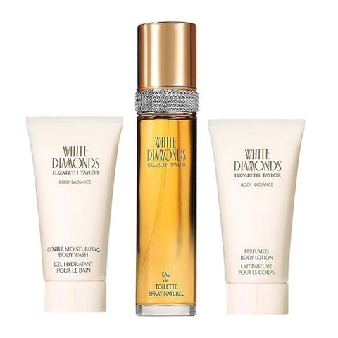 Elizabeth Taylor White Diamonds Gift Set For Women - Pack of White Diamonds EDP 100ml + Body Wash 100ml + Perfumed Body Lotion 100ml