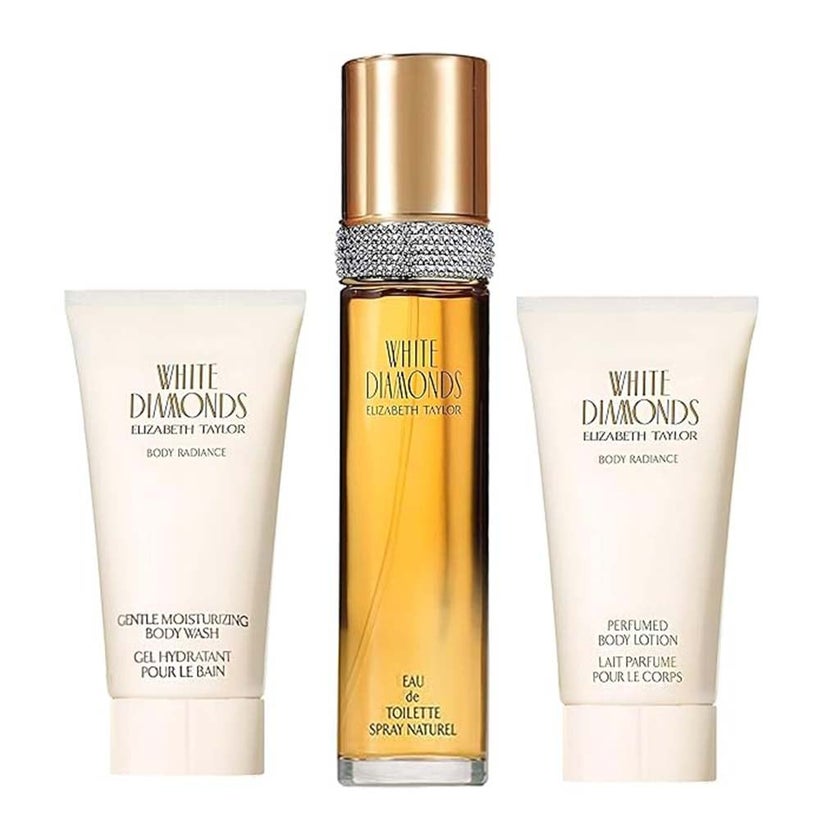 Elizabeth Taylor White Diamonds Gift Set For Women - Pack of White Diamonds EDP 100ml + Body Wash 100ml + Perfumed Body Lotion 100ml