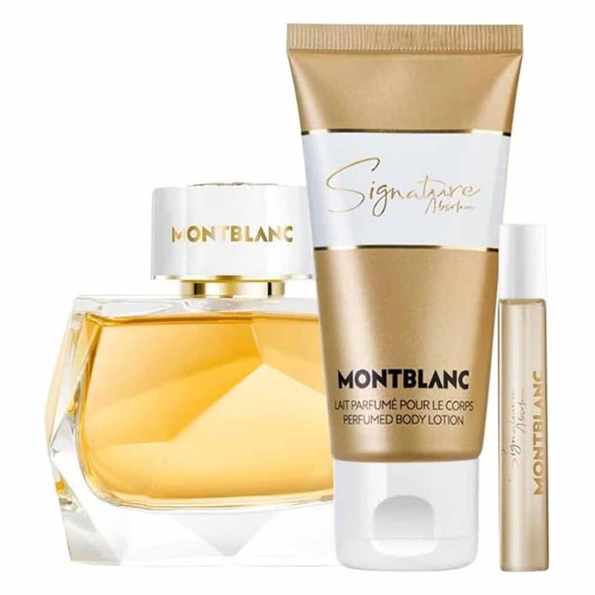 Mont Blanc Signature Absolu Gift Set For Women - Pack of Mont Blanc Signature Absolu EDP 90ml + EDP Mini Spray 7.5ml + Body Lotion 100ml