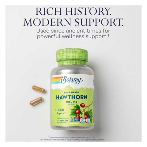 Solaray Hawthron 1050mg - 100 Capsules