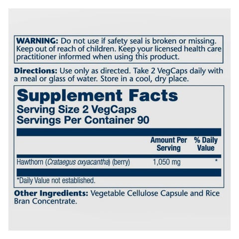 Solaray Hawthron 1050mg - 100 Capsules