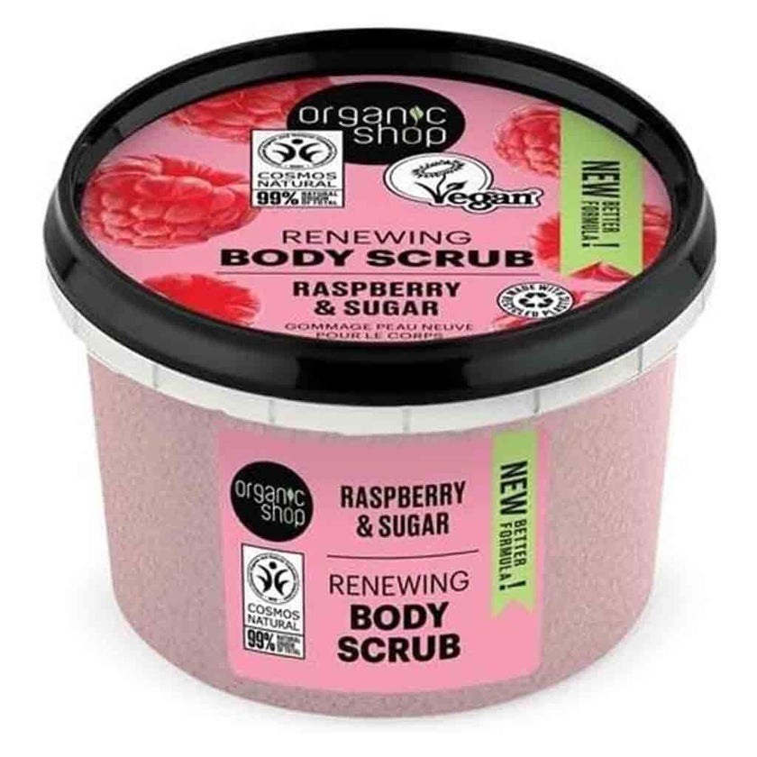 Soft Scrub Raspberry Organic Shop Raspberry & Sugar Renewing Body Scrub 250ml - myAster