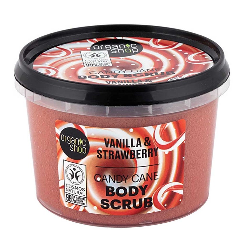 Organic Shop Vanilla & Strawberry Candy Cane Body Scrub 250ml