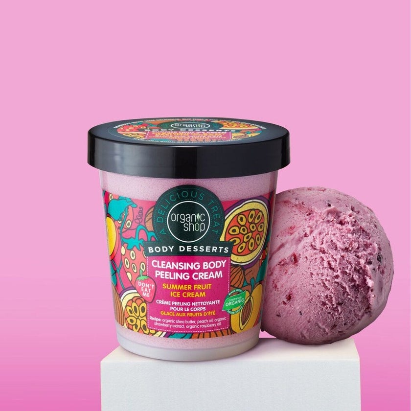 Organic Shop Summer Fruit Ice Cream Cleansing Body Peeling Cream 450ml