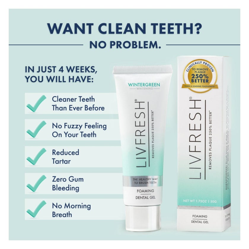 Livfresh Wintergreen Whitening Foaming Toothpaste 50g