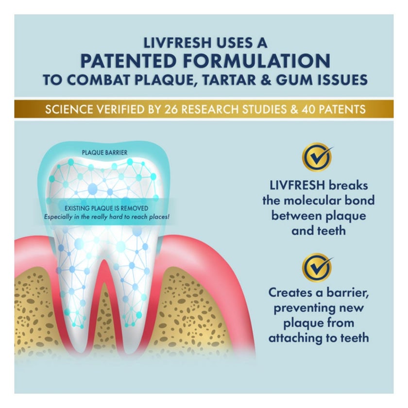 Livfresh Peppermint Whitening Non-Foaming Gel Toothpaste 50g