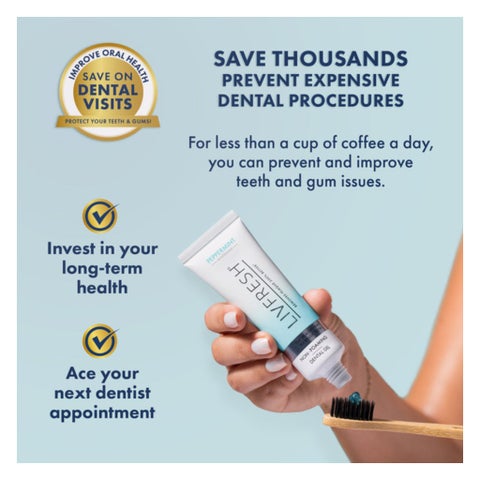 Livfresh Peppermint Whitening Non-Foaming Gel Toothpaste 50g