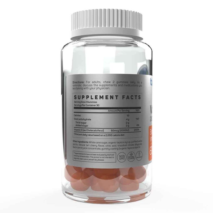 Blueberry Naturals Vitamin D3 2000IU Adult Gummies For Bone Health, Pack of 60’s 
