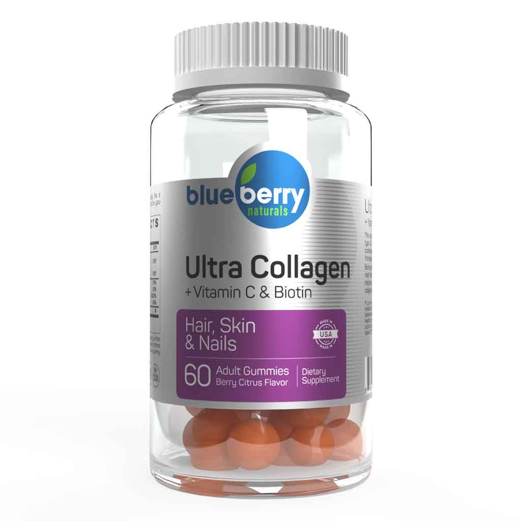 Blueberry Naturals Ultra Collagen + Vitamin C & Biotin Adult Gummies ...