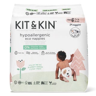 Kit & Kin Eco Friendly Hypoallergenic Size 6 Baby Diapers For 14+ Kg, Pack of 24’s