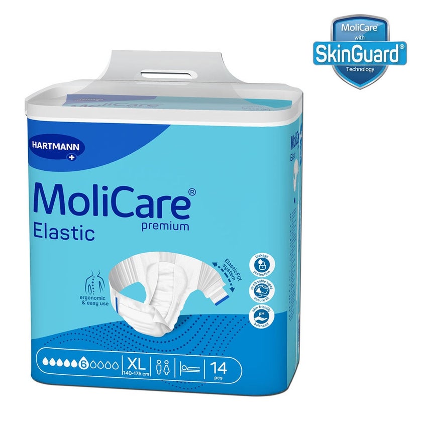 Hartmann Molicare Premium Elastic Adult Diapers 140x175cm - XL, Pack of 14's
