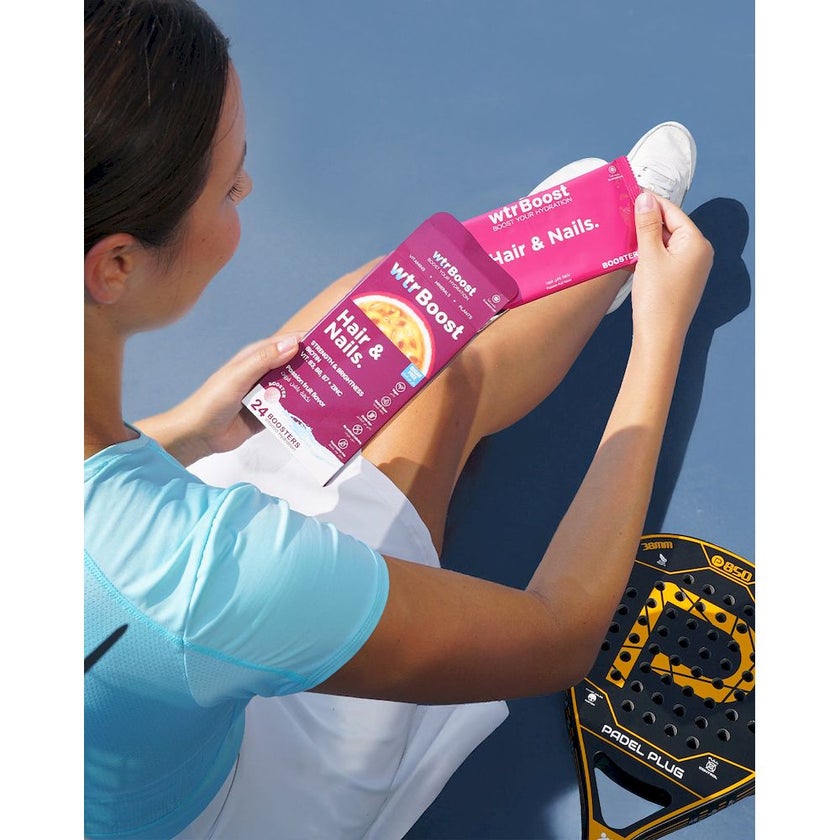 WTR Boost Hair & Nails Effervescent Boosters - Passion Fruit Flavor, Pack of 24's