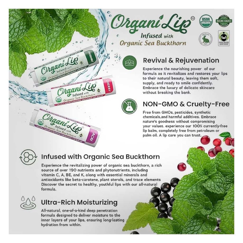 Organi Lip Acai Flavored Lip Balm