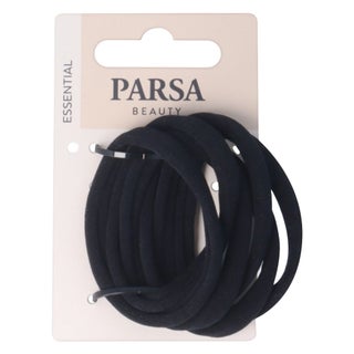 Parsa Beauty Metal Free Hair Tie - Black, Pack of 12’s