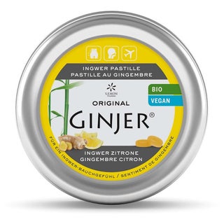 Ginjer Organic Pastilles 40g - Lemon, Pack of 34's