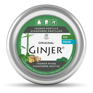 Ginjer Organic Pastilles 40g - Mint, Pack of 34's