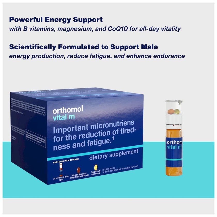 Orthomol Vital M Men's Supplement Vials + Capsules, Pack of 30's
