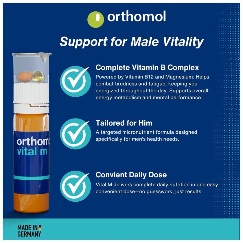 Orthomol Vital M Men's Supplement Vials + Capsules, Pack of 30's