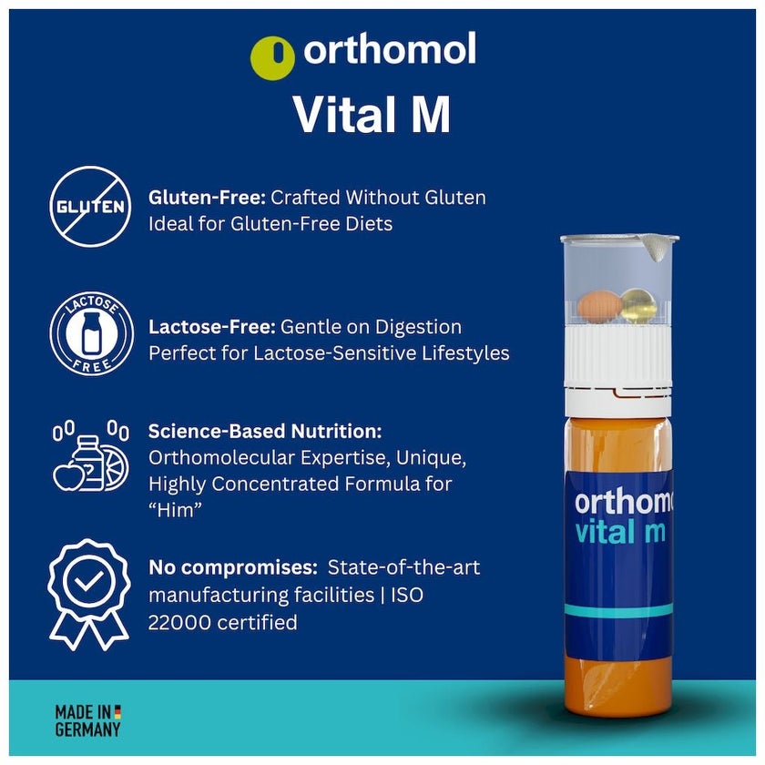 Orthomol Vital M Men's Supplement Vials + Capsules, Pack of 30's