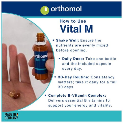 Orthomol Vital M Men's Supplement Vials + Capsules, Pack of 30's