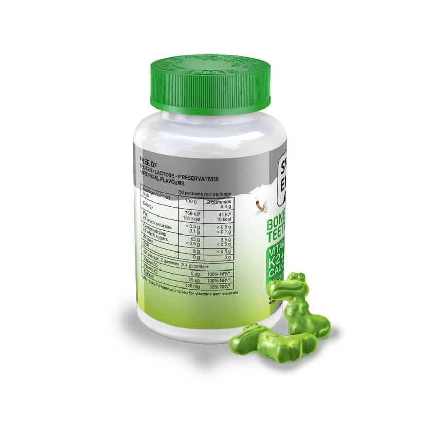 Swiss Energy Bones & Teeth Vitamins K2 + D3 & Calcium Kids Gummies, Pack of 60's