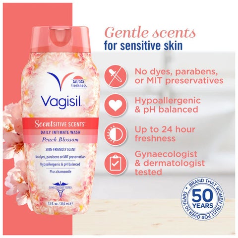 Vagisil Scentsitive Scents Daily Intimate Wash 354ml - Peach Blossom